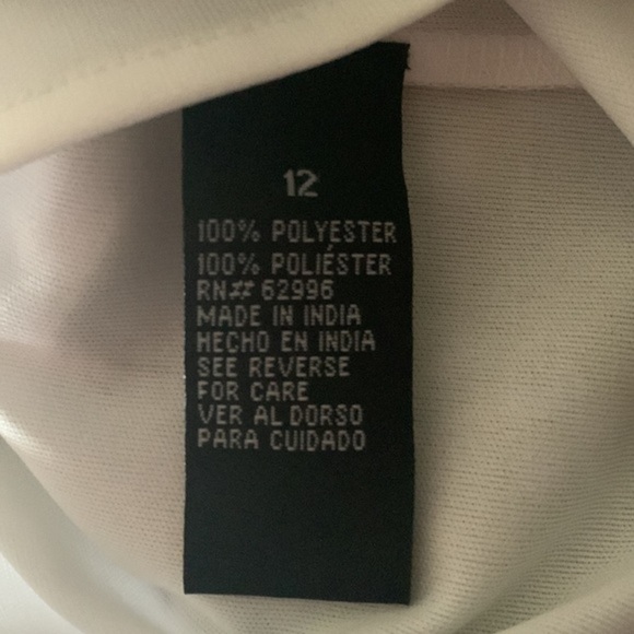 Scarlett Chiffon V Neck Dress A Line White and Lime Green Floral Woman’s Size 12 - Picture 2 of 8